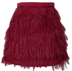 Queen Of Sparkles Crimson Feather Skirt