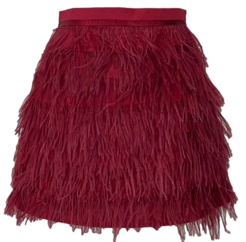 Queen Of Sparkles Crimson Feather Skirt 1 Queen Of Sparkles Crimson Feather Skirt