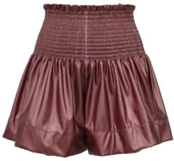 Queen Of Sparkles Rust Leather Swing Shorts