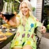 Lime Green Wine Romper