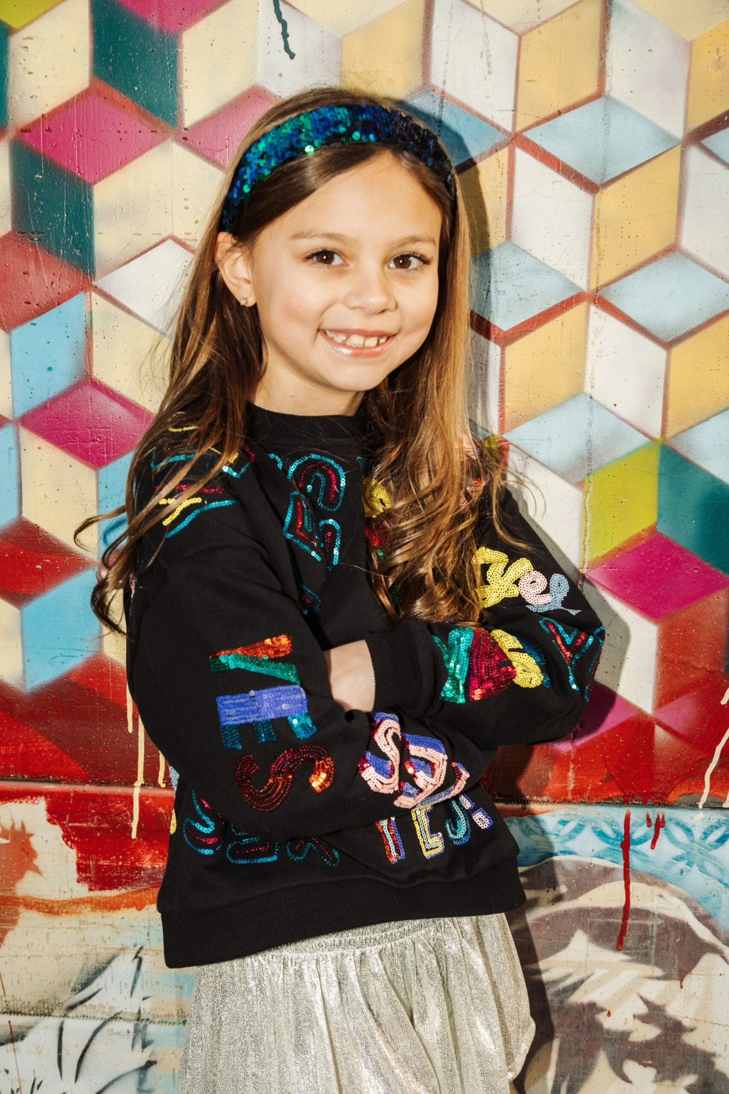 Queen Of Sparkles Kids Yes Sweatshirt 2 Queen Of Sparkles Kids Yes Sweatshirt - Image 2