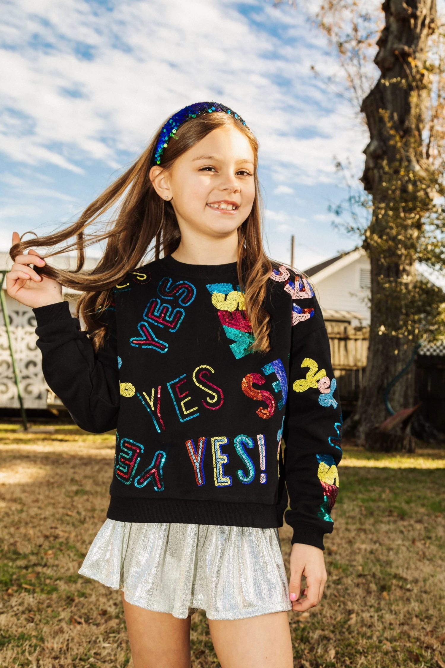 Queen Of Sparkles Kids Yes Sweatshirt 1 Queen Of Sparkles Kids Yes Sweatshirt