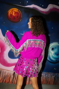 Queen Of Sparkles Purple Mardi Pardi Queen Sweater -Queen of Sparkles QOS 104