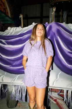 Queen Of Sparkles Lavender Harlequin Jewel Short