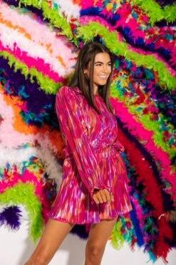 Queen Of Sparkles Swirl Pleat Long Sleeve Top -Queen of Sparkles QOS 456