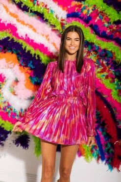 Queen Of Sparkles Swirl Pleat Long Sleeve Top -Queen of Sparkles QOS 457