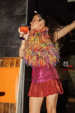 Queen Of Sparkles Pink/Red Sequin Flounce Skirt -Queen of Sparkles QOS APRIL 120 066d8672 ce04 4807 9291 5ab19d72ec6a