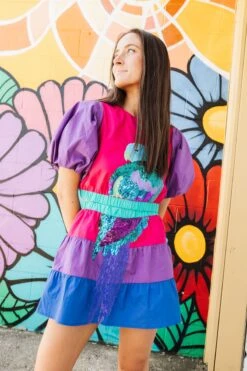 Queen Of Sparkles Parrot Tiered Mini Skort