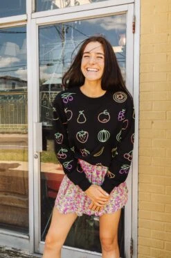 Queen Of Sparkles Neon Fruit Sweatshirt