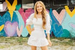 Queen Of Sparkles White Smocked Rainbow Sequin Pailette Top -Queen of Sparkles QOS APRIL 349 7d0f1fb6 3d99 418f a096 62fc229f460a