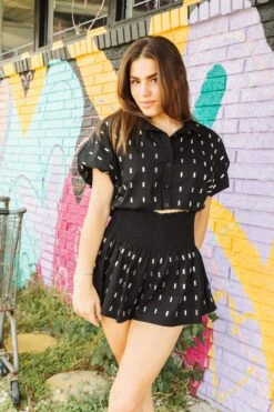 Queen Of Sparkles Black Cotton Rhinestone Bubble Top -Queen of Sparkles QOS APRIL 355 dfc97530 c5c0 4f77 ae41 f341c890f608