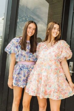 Queen Of Sparkles Flower Fabric Dress -Queen of Sparkles QOS APRIL 461