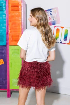 Maroon & White Flower Helmet Tee -Queen of Sparkles QOS GAMEDAY 31