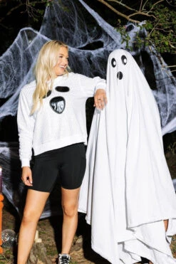 Queen Of Sparkles White Rhinestone Ghost Sweatshirt 5 Queen Of Sparkles White Rhinestone Ghost Sweatshirt -Queen of Sparkles QOSHALLOWEEN 130