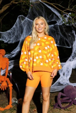 Queen Of Sparkles Orange Candy Corn Sweatshirt 6 Queen Of Sparkles Orange Candy Corn Sweatshirt -Queen of Sparkles QOSHALLOWEEN 190