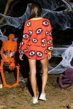 Queen Of Sparkles Red Color Block Scattered Eye Sweatshirt 6 Queen Of Sparkles Red Color Block Scattered Eye Sweatshirt -Queen of Sparkles QOSHALLOWEEN 209