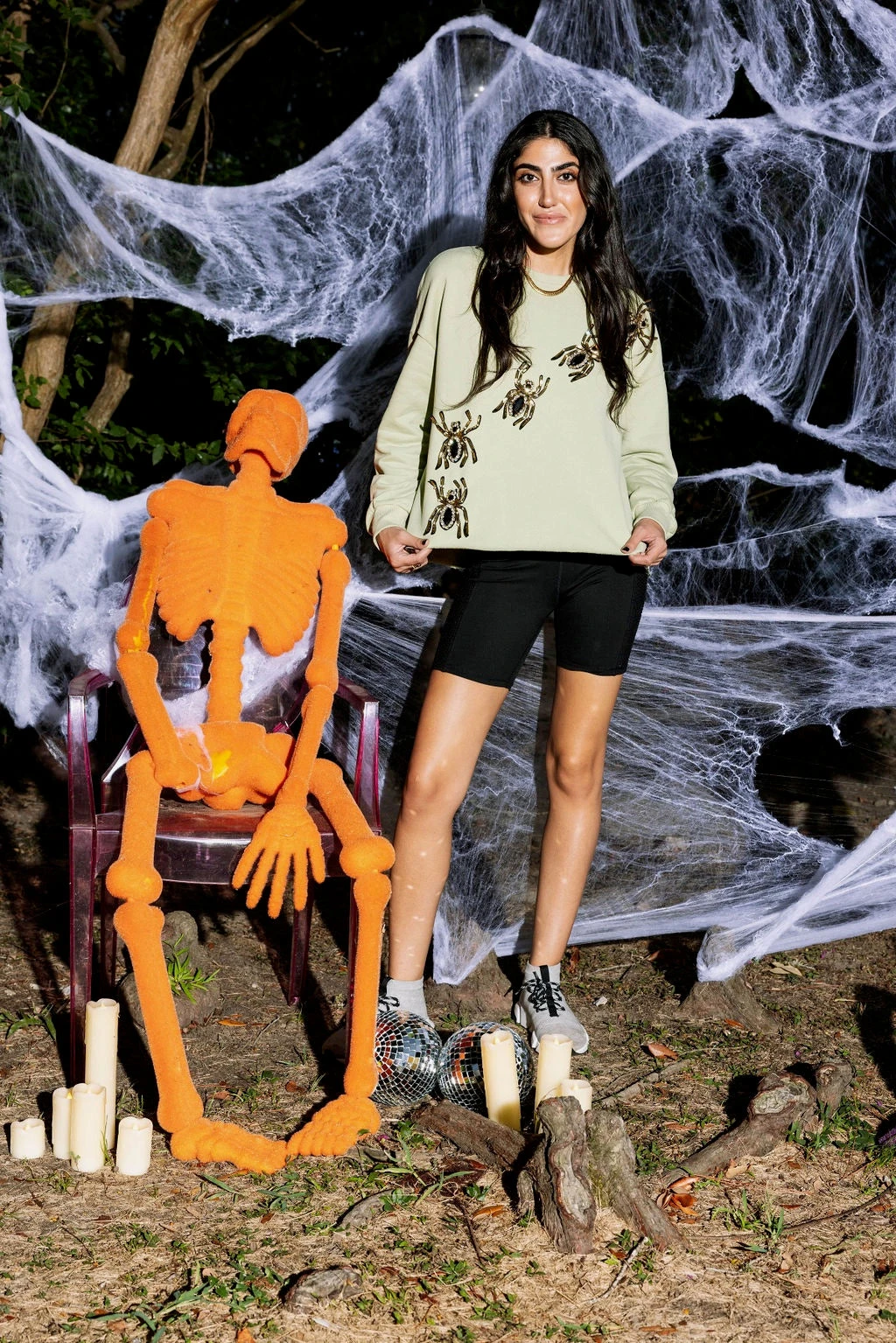 Queen Of Sparkles Moss Green Embellished Spider Sweatshirt 4 Queen Of Sparkles Moss Green Embellished Spider Sweatshirt - Image 4