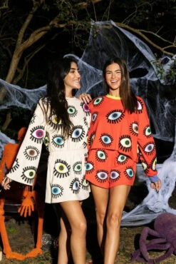 Queen Of Sparkles Tan Scattered Eye Dress 7 Queen Of Sparkles Tan Scattered Eye Dress -Queen of Sparkles QOSHALLOWEEN 211