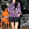 Queen Of Sparkles Dark Purple Spooky Spirits Sweatshirt