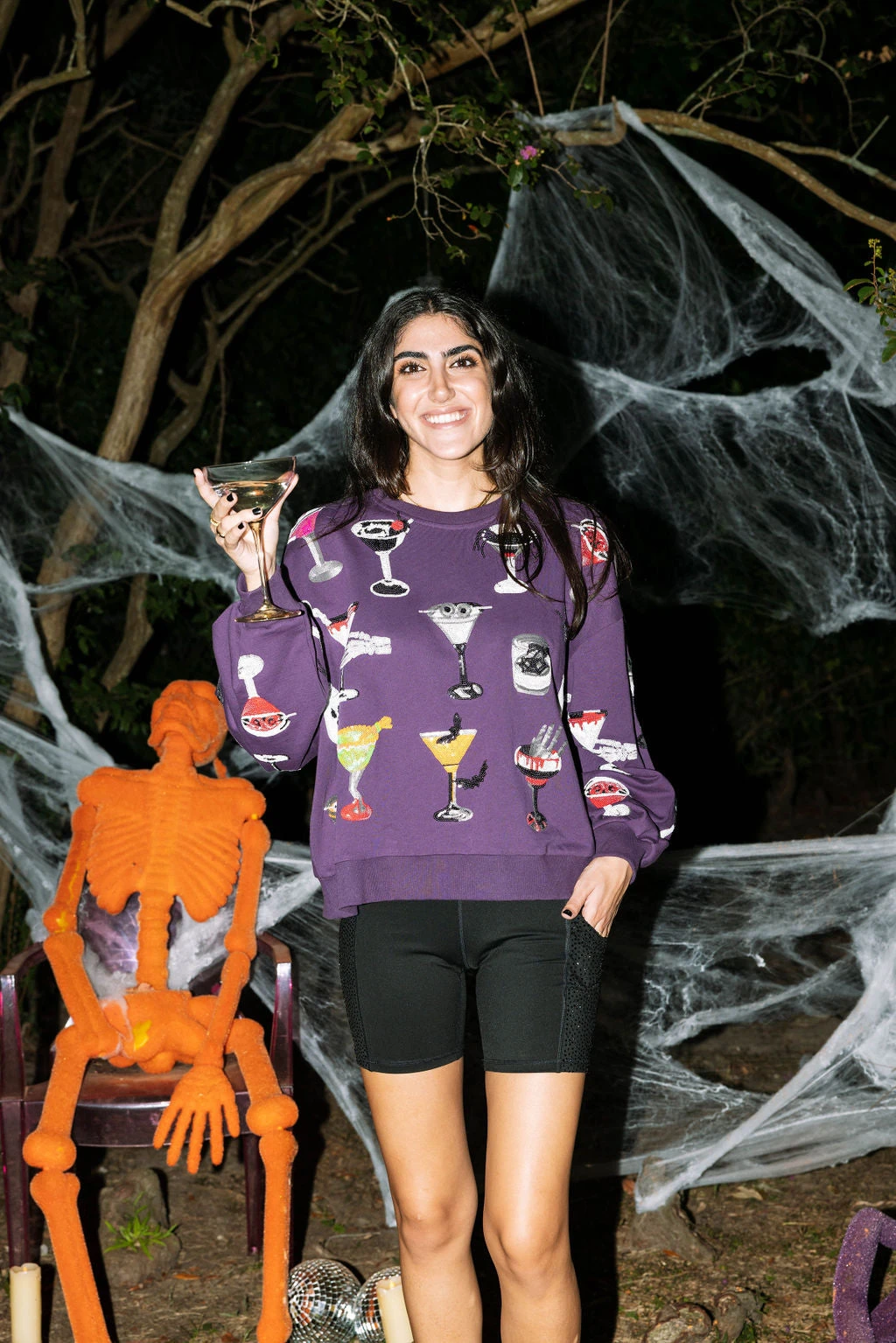 Queen Of Sparkles Dark Purple Spooky Spirits Sweatshirt 4 Queen Of Sparkles Dark Purple Spooky Spirits Sweatshirt - Image 4