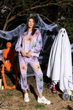 Queen Of Sparkles Lavender Spiderweb Joggers