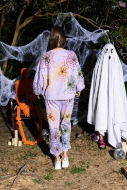 Queen Of Sparkles Lavender Spiderweb Sweatshirt -Queen of Sparkles QOSHALLOWEEN 8