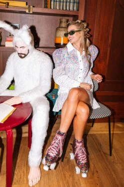 Queen Of Sparkles White Button Down Scattered Dress -Queen of Sparkles QOSHOLIDAY soelstudio 155