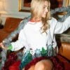 Queen Of Sparkles White Christmas Fringe Sweatshirt