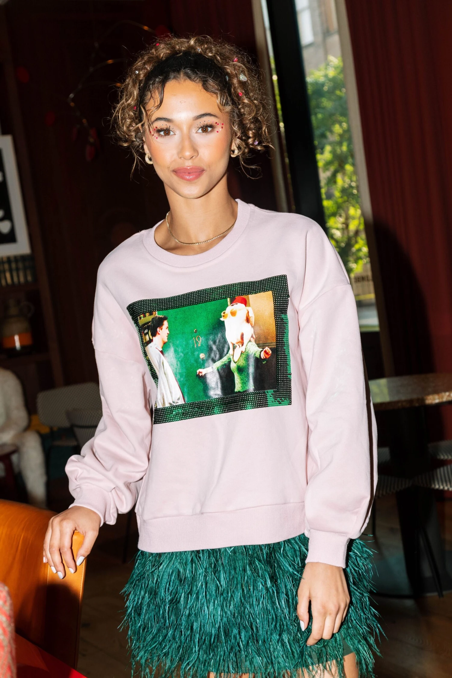 Queen Of Sparkles Dark Green Feather Skirt 3 Queen Of Sparkles Dark Green Feather Skirt - Image 3