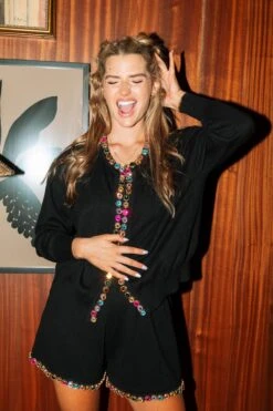 Queen Of Sparkles Black Rainbow Jewel Short