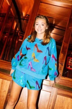 Queen Of Sparkles Indigo Stiletto Sweatshirt -Queen of Sparkles QOSHOLIDAY soelstudio 940