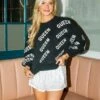 Queen Of Sparkles Black & White Queen All Over Sweatshirt