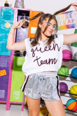 Maroon & Silver Queen Team Sweater Vest -Queen of Sparkles SOELSTUDIO QOS GAMEDAY 2023 1195