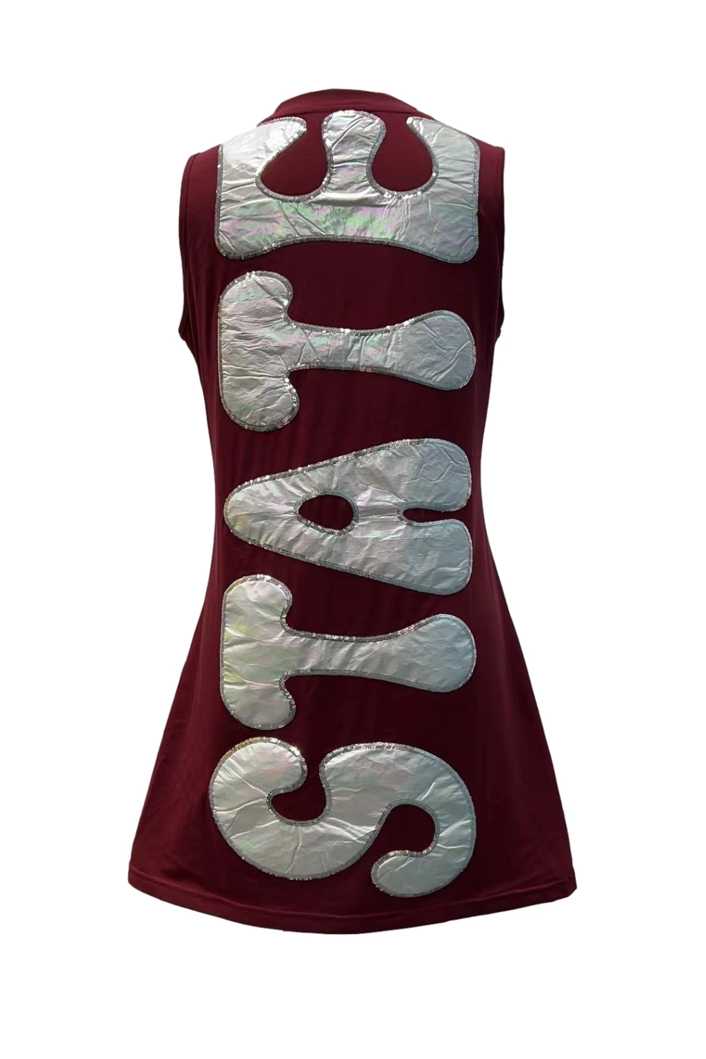 Queen Of Sparkles *PREORDER*-Maroon Iridescent 'Hail State' Tank Dress 2 Queen Of Sparkles *PREORDER*-Maroon Iridescent 'Hail State' Tank Dress - Image 2