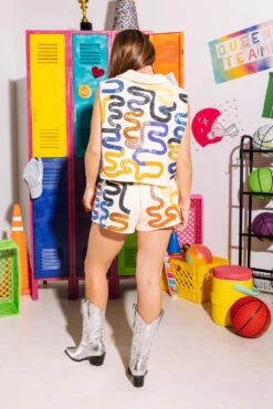 Queen Of Sparkles Navy & Orange Squiggle Shorts 6 Queen Of Sparkles Navy & Orange Squiggle Shorts -Queen of Sparkles SOELSTUDIO QOS GAMEDAY 2023 255 46b809fb 18df 4780 bcf8 b27e5e6e9343