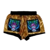 Queen Of Sparkles Gold Rainbow Tiger Sequin Shorts
