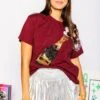 Queen Of Sparkles Maroon & Gold Popping Champagne Tee