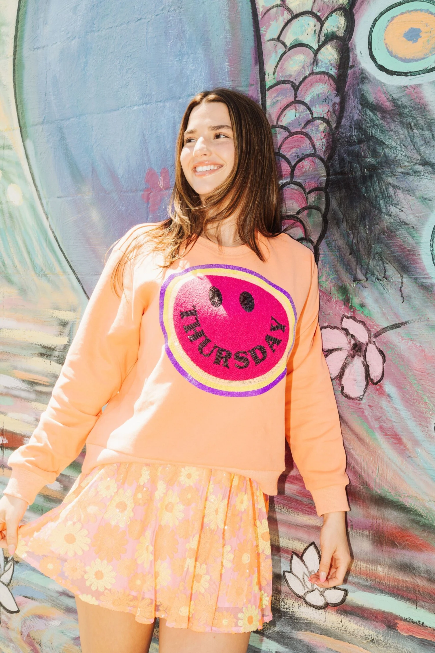 Queen Of Sparkles Thursday Smiley Sweatshirt 4 Queen Of Sparkles Thursday Smiley Sweatshirt - Image 4