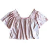 Pale Pink Holographic Flutter Top
