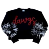 Queen Of Sparkles "Dawgs" Feather Sleeve Sweater