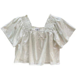 Warm Silver Flutter Top