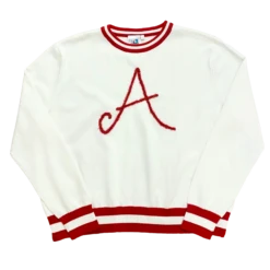 Queen Of Sparkles Glitter Script "A" LS Sweater