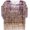 Full Sequin Fringe Purple & Gold Tee