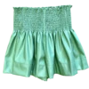Queen Of Sparkles Apple Green Leather Swing Shorts