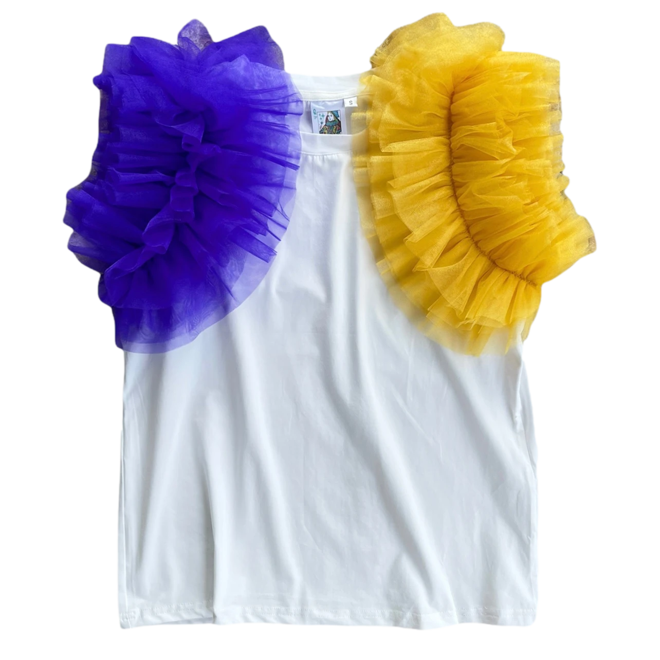 Purple/Gold Ruffle Sleeve Tee 1 Purple/Gold Ruffle Sleeve Tee