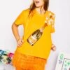 Queen Of Sparkles Orange & White Checkered Popping Champagne Tee