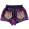 Queen Of Sparkles Purple Tiger Sequin Shorts