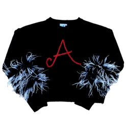 Queen Of Sparkles "A" Feather Sleeve Sweater