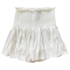 White Pleat Swing Short
