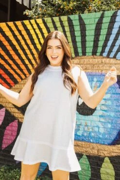 White Rhinestone Dress